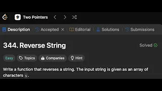 Reverse String Simple solution LeetCode 344 Golang