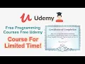 Udemy Free Courses With Udemy Certificate Best Programming Courses