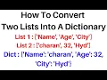 Python full course How to Convert Two Lists Into a Dictionary
