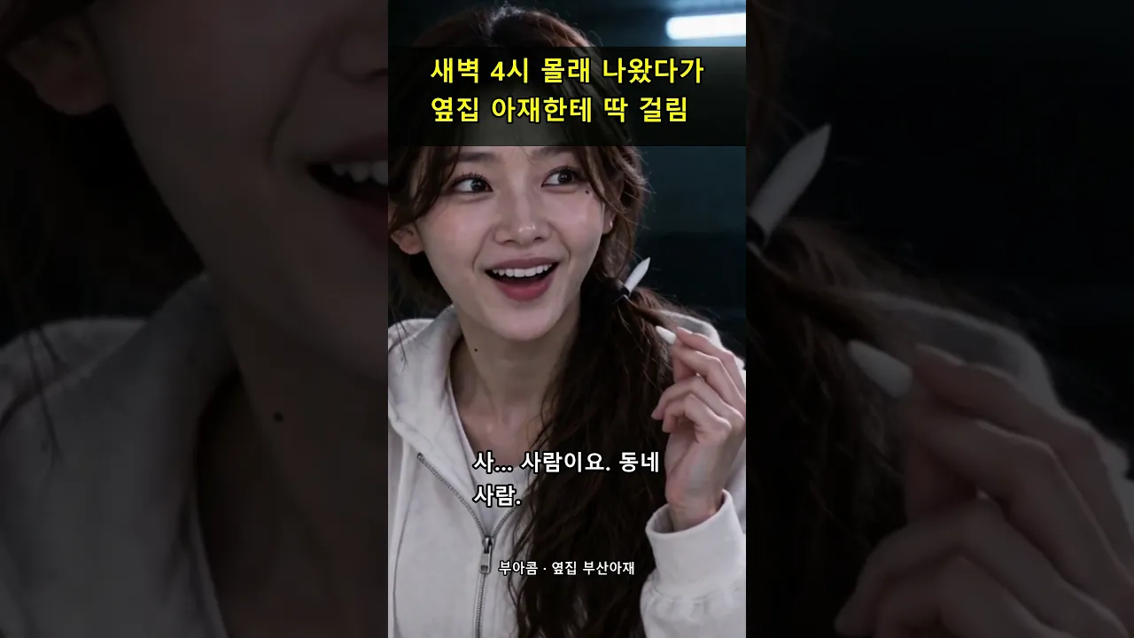 새벽 4시 몰래 나왔다가 옆집 아재한테 딱 걸림