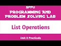 List Operations Unit II Practical Programming and Problem Solving Lab PPS FE SPPU