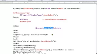 INSERTBEFORE METHOD IN JQUERY DEMO