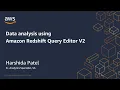 Data analysis using Amazon Redshift Query Editor V2 Amazon Web Services