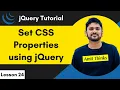 24 How to set CSS Properties in jQuery jQuery Tutorial for Beginners 2024 Amit Thinks