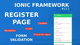 Ionic Tutorial 1 - Register Page