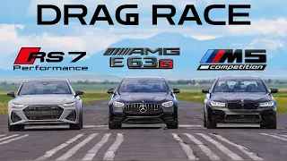 RS7 Performance vs AMG E63s vs M5 Competition