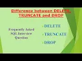 Difference Between DELETE TRUNCATE and DROP in SQL Explained with Examples