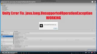 Unity Error Fix java lang UnsupportedOperationException