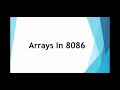 8086 Assembly Language Tutorial For Beginners Part 04 Array in 8086 DUP