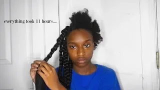attempting to box braid my 4c natural hair coco chinelo