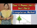 Triangulation Method Measurement of Large Distances Class 11 Physics unit 1 vol 1