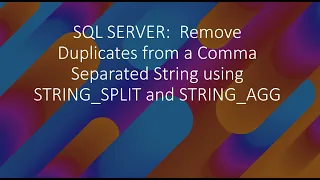Sql Server Remove duplicates from comma separated string using string - split and sprint