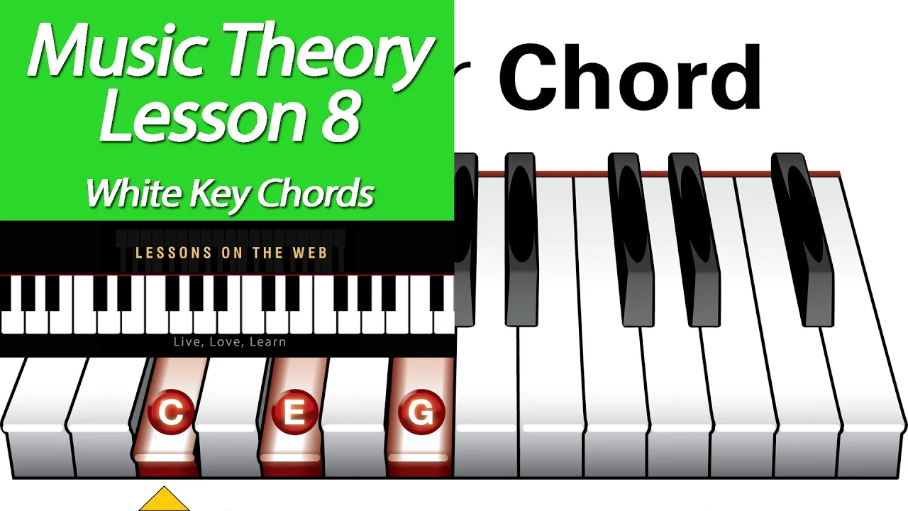Learn Music Theory - Lesson 8 - White Key Major Chords