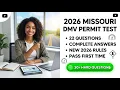 2026 MISSOURI DMV PERMIT EXAM PREPARATION AND INDEPENDENT STUDY GUIDE