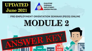PEOS ANSWER KEY Module 2 Updated June 2021 Pre-Employment Orientation Seminar