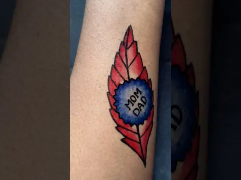 Leaf mom dad tattoo design 🥰 #shorts #tattoo #trending