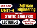 Static Analysis Testing Software Engineering Unit-4 Lecture-3 RGPV 4th Sem CSE