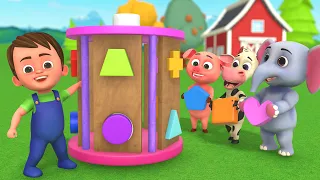Baby Animals Playing with Shapes 🔺🔵 | Funny Shape Matching Game | Learn Colors & Shapes for Kids