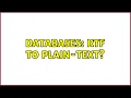 Databases RTF to Plain-Text
