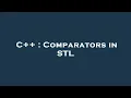 C Comparators in STL