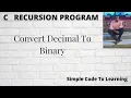 27 C Program to convert Decimal to Binary using Recursion MCS-011 O level Hindi