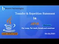Loops in Java Transfer Statements in Java Java Tamil Tutorial
