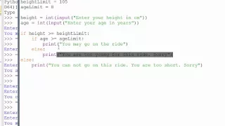 8 Nested if statements in Python