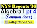 January 2016 NYS Algebra 1 Common Core Regents Part 4 16 to 20 New York Examination solutions