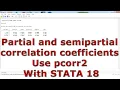 Partial and semipartial correlation coefficients Use pcorr2 With STATA 18