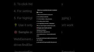 When Why to use JavaScript Executer in Selenium