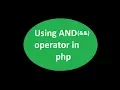 Logical operator in php