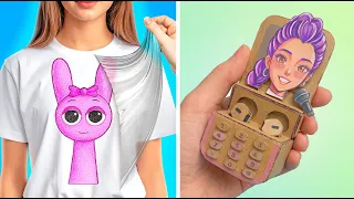 We Made Cool T-Shirt Print Out Of Painting 🤩 Build Your Own DIY Crafts From Easy Materials!
