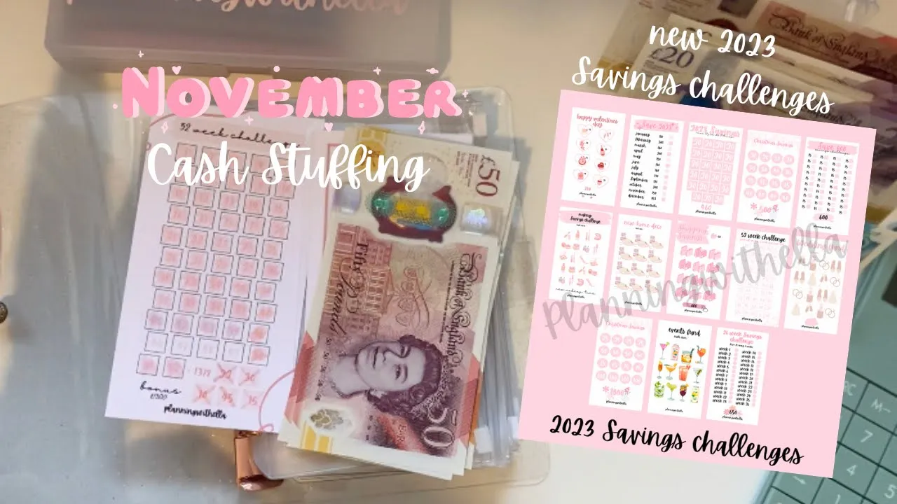 NOVEMBER SAVINGS CHALLENGE CASH STUFFING | NEW 2023 SAVINGS CHALLENGES | CASH ENVELOPES