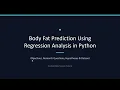 Body Fat Prediction Using Regression in Python Data Science Project - Part 1 Defining the Problem