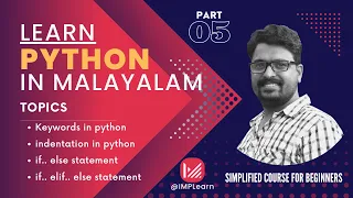 if else if elif else Control statements Learn Python in Malayalam Lecture 5