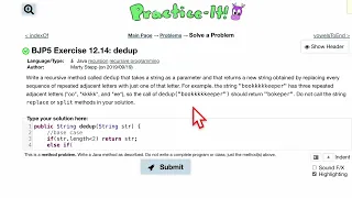 Java Practice It Exercise 12 14 dedup recursion recursive programming