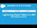 Data Table in LWC Lightning Data table in LWC Lwc Tutorial Part 23