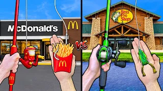 McDonald's vs Bass Pro Shops Fishing Challenge