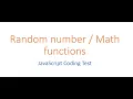 return a random number using Math functions in Javascript