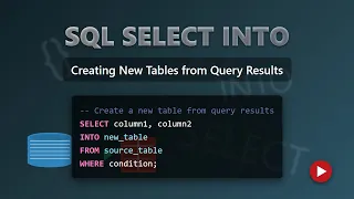 SQL SELECT INTO Explained for Beginners Create Tables from Queries