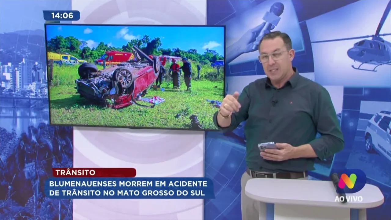 Trânsito: blumenauenses morrem em acidente de trânsito no Mato Grosso do Sul