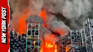 Russia Strikes Kyiv s Ammunition Facility Detonating It Into a Deadly Wall of Fire