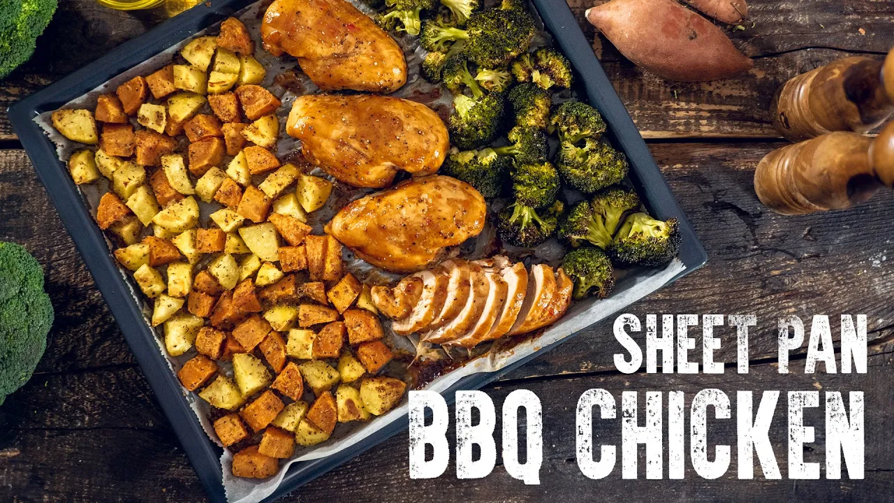 Sheet Pan BBQ Chicken and Roasted Veggies