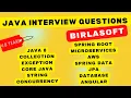 Real BIRLASOFT interview questions Java Spring boot Microservices shared by interviewee