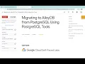 Migrating to AlloyDB from PostgreSQL Using PostgreSQL Tools