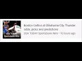 USA TODAY Sportsbook WireBoston Celtics at Oklahoma City Thunder odds picks and predictions