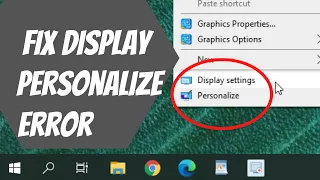 How To Fix Display Settings And Personalize Not Working In Windows 10 