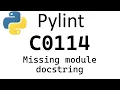 Python Pylint - convention C0114 Missing module docstring