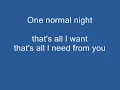 One Normal Night Lyrics