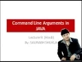 Lecture 9 Command Line Arguments in Java Hindi